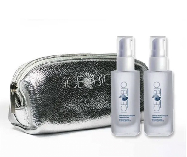 ICE BIO. Набор Сыворотка  2 шт омолаживающая для лица, шеи и зоны декольте 30мл, в косметичке в Кургане